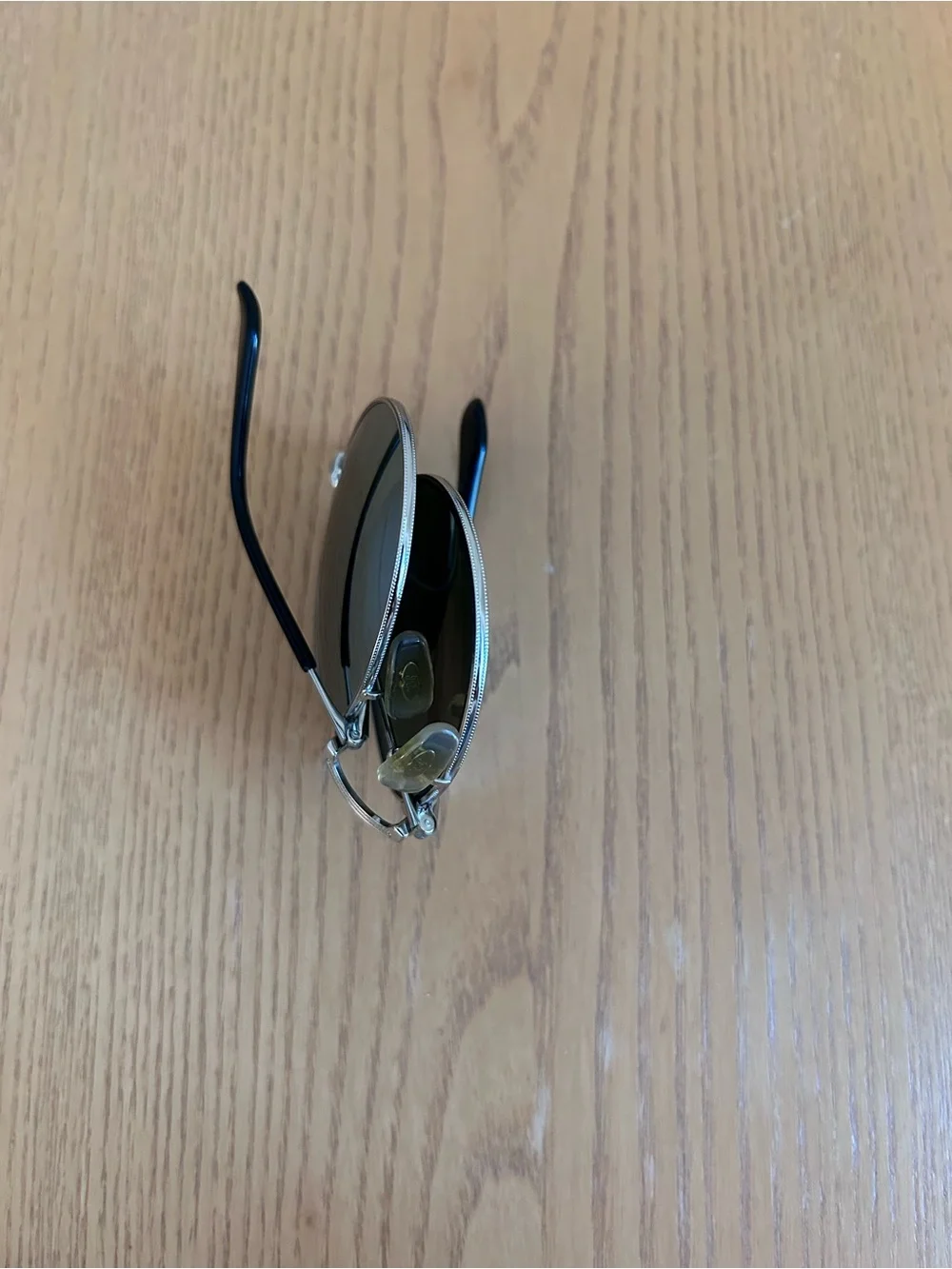 Ray-Ban Round Metal Folding Sunglasses in Silver with Mirrored Lenses